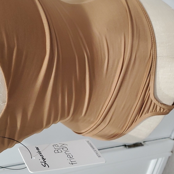 Shinestar Deep V-Neck Mocha Bodysuit Size Small - Picture 7 of 11